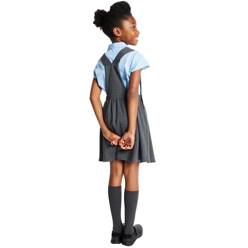 M&S Girls Cotton Rich Pinafore, 5-6 Years, Grey