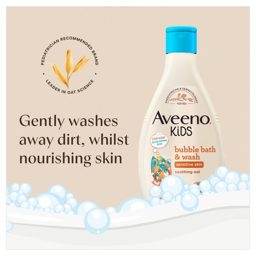 Aveeno Kids Bubble Bath and Wash with Soothing Oat for Sensitive Skin