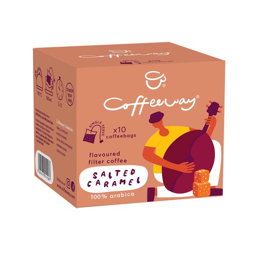 Coffeeway Salted Caramel Single Serve Flavoured Coffee Bags