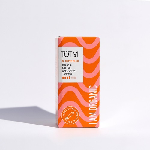 TOTM Organic Cotton Applicator Tampons Super Plus