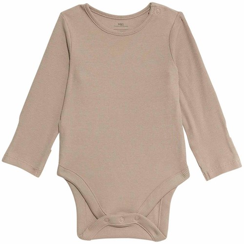 M&S 3 piece Cotton Rich Outfit, 3-6 months, Brown