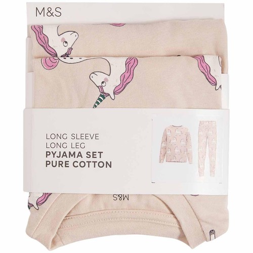 M&S Kids, Unicorn Pyjama Set, 2-3 Years, Calico