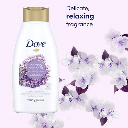 Dove Bubble Bath Soak Relaxing Care Lavender & Chamomile