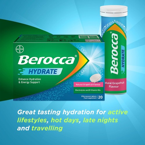 Berocca Hydrate Grapefruit Effervescent Tablets