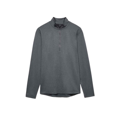 M&S Mens Funnel Neck Half Zip Top, L, Regular Dark Sage