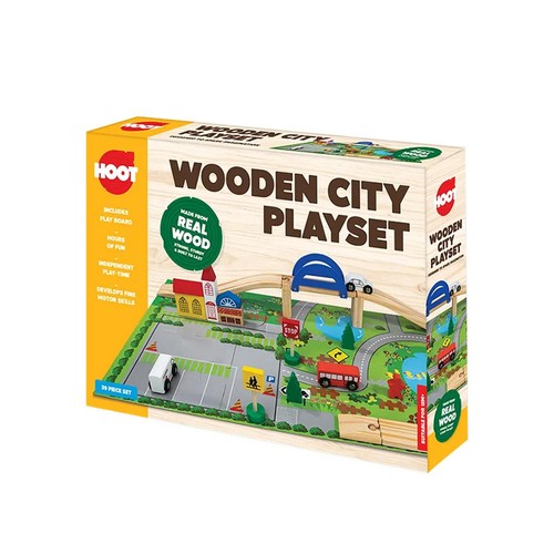 Hoot Wooden City Play Set