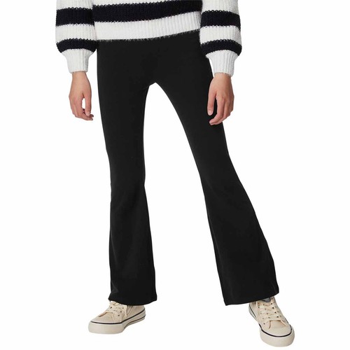 M&S Girls Cotton Flared Leggings,7-8 Years, Black