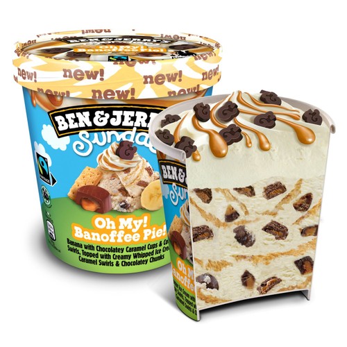 Ben & Jerry's Sundae Oh My! Banoffee Pie! Ice Cream Tub Dessert