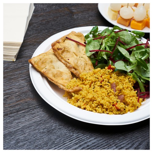 White 22cm Bagasse Party Plates