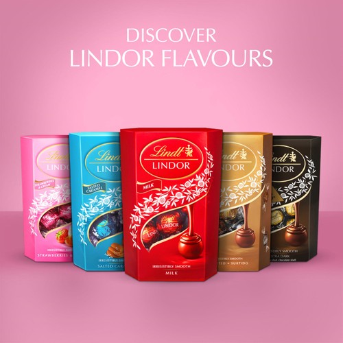 Lindt Lindor Strawberries & Cream Chocolate Truffles Box
