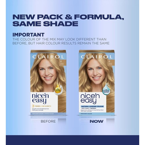 Clairol Nice'n Easy Hair Dye, 8 Medium Blonde