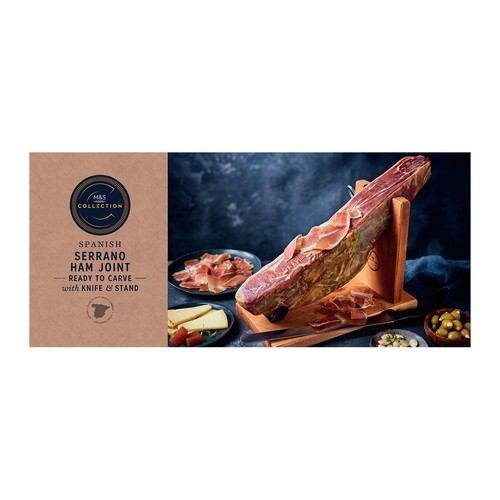 M&S Collection Serrano Ham Joint, Knife & Carving Stand