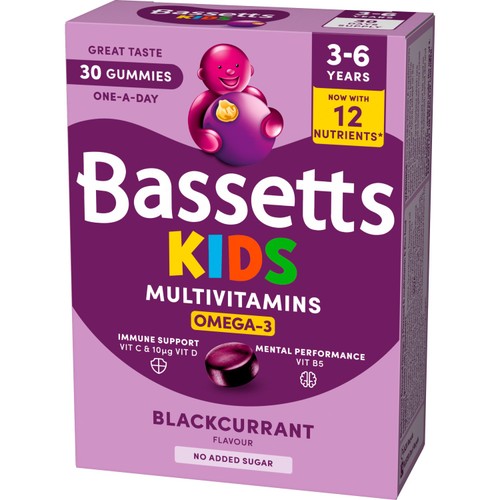 Bassetts Blackcurrant & Apple Omega 3 & Multivitamins 3-6yrs