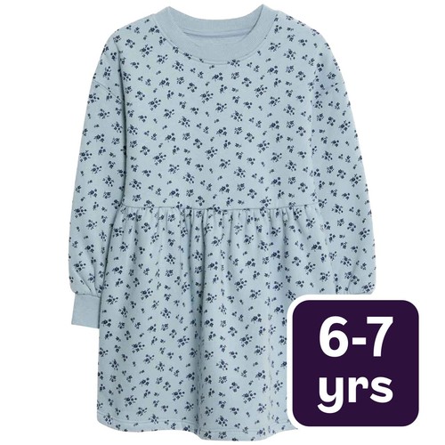 M&S Ditsy Floral Dress, 6-7 Years, Navy