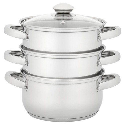 Judge Essentials 18cm 3 Tier Glass Lid Steamer Set