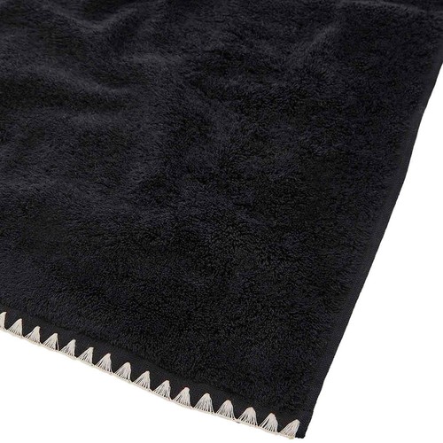 M&S Pure Cotton Blanket Stitch Bath Sheet, Black Mix