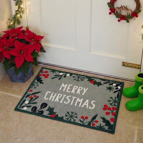 Mighty Mats Merry Christmas Sage Border Mat 40x57cm