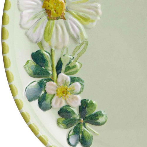 M&S Floral Melamine Picnic Side Plate Set, Green Mix