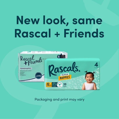 Rascals Premium Nappies, Size 4 (10-15kg)
