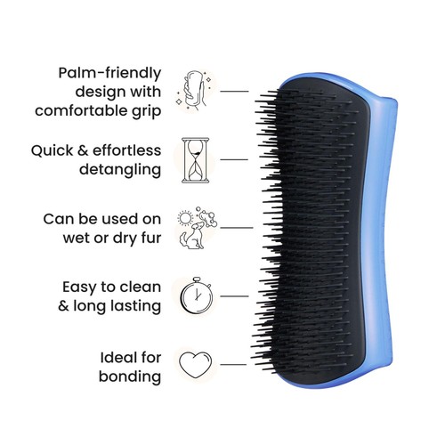 Pet Teezer Large Detangling Brush Blue Grey