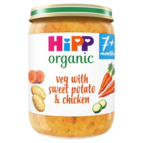 HiPP Organic Veg With Sweet Potato & Chicken Baby Food Jar 7 Months, 160g HiPP Organic Veg With Sweet Potato & Chicken Baby Food Jar 7 Months, 160g