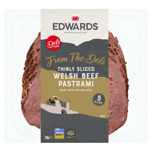 Edwards Sliced Welsh Beef Pastrami