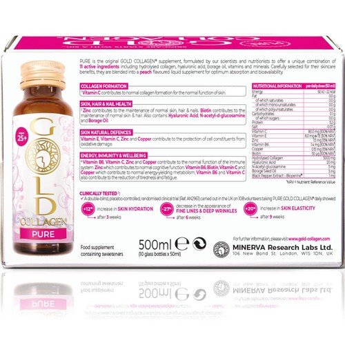 Gold Collagen Pure Skin, Hair & Nail Beauty Liquid Supplement 25yrs+ 