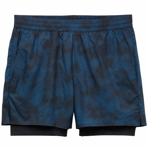 M&S Lightweight Printed 5 layered shorts, L, Dark Petrol