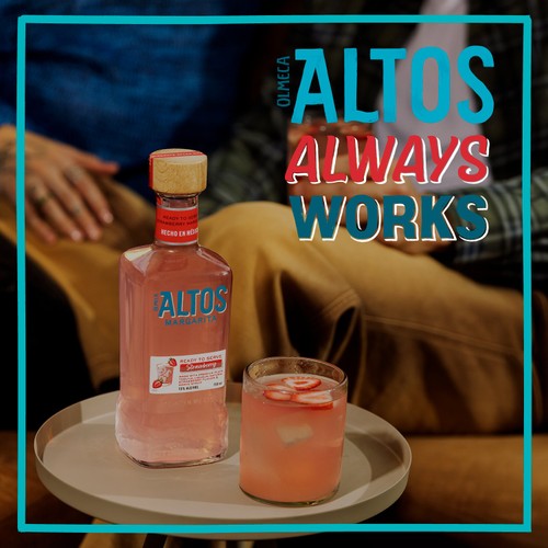 Olmeca Altos Tequila Ready to Serve Strawberry Margarita