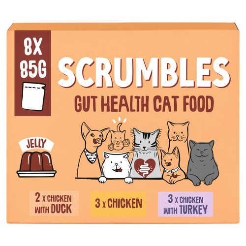 Scrumbles Grain Free Wet Cat Jelly Pouch Meat Selection