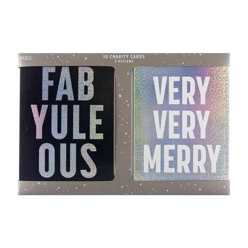 M&S Glam Text Holographic Duo Cards Multipack