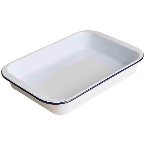 M&S Enamel 41cm Roaster, Dark Blue