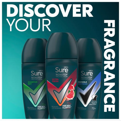 Sure Men 72hr Nonstop Antiperspirant Deodorant Roll On Ultra Fresh