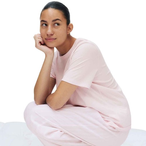 M&S Womens Pure Cotton Pyjama Set, M, Pink