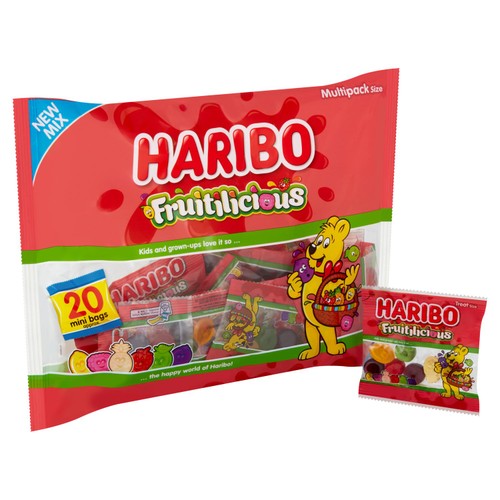 Haribo Fruitilicious Sweets 20 Treatsize Mini Bags
