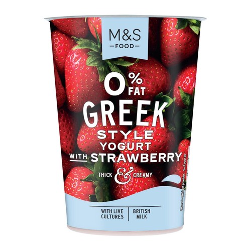 M&S 0% Fat Greek Style Yogurt with Strawberry
