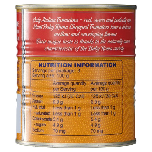 Mutti Baby Plum Italian Chopped Tomatoes - Naturally Sweeter