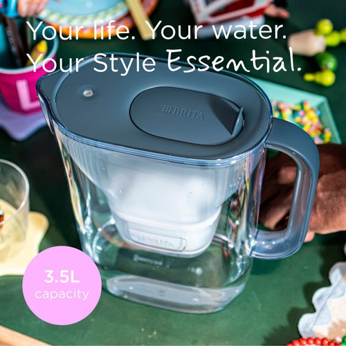 BRITA Style Essential Water Filter Jug Stone Blue