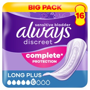 Always Discreet Long Plus Incontinence Pads 16 Pack