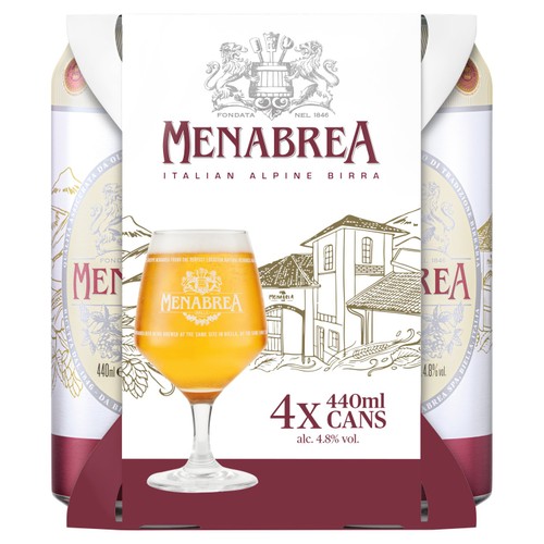 Menabrea Italian Alpine Birra Lager Cans Menabrea Italian Alpine Birra Lager Cans