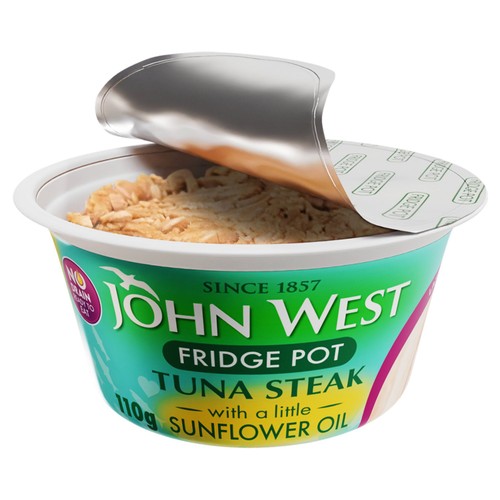 John West No Drain Fridge Pot Tuna Steak with a Little Sunflower Oil