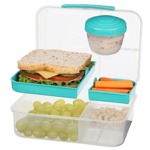 Sistema 1.65L Bento Lunch Box To Go with Yogurt Pot