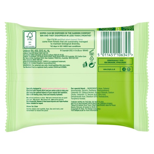 Simple Kind To Skin Cleansing Facial Wipes