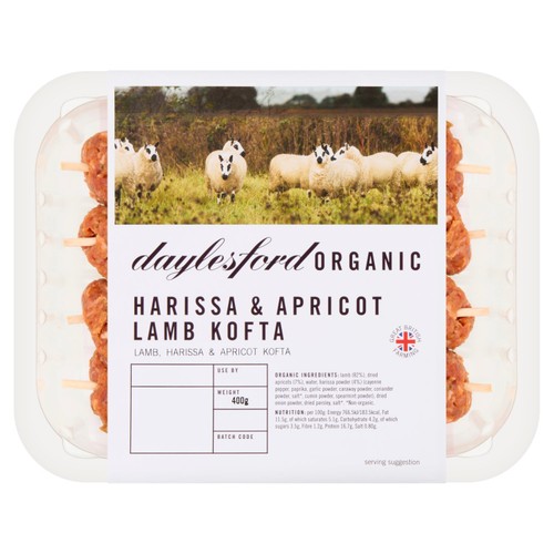 Daylesford Organic Lamb, Harissa & Apricot Koftas