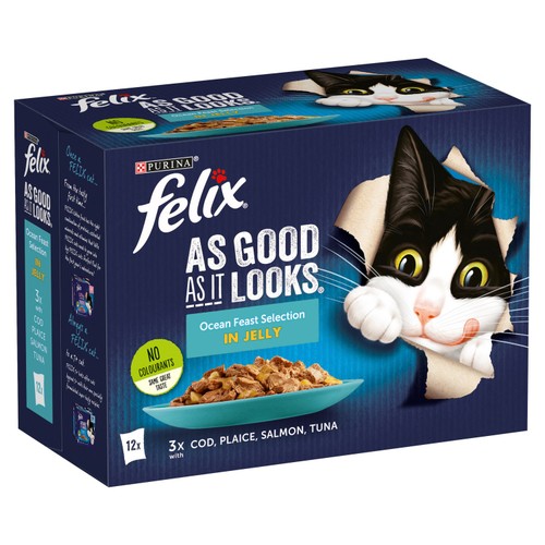 FELIX As Good As it Looks Ocean Feasts in Jelly Wet Cat Food