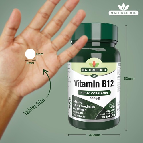Natures Aid Vitamin B12 Supplement Tablets 1000ug 