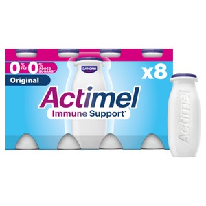 Actimel Raspberry Fat Free Immunity Live Yoghurt Drink Multipack 8X100g