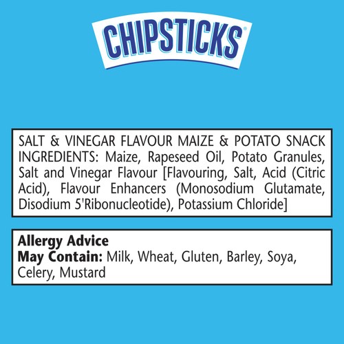 Chipsticks Salt & Vinegar Multipack Crisps 6 x 17g