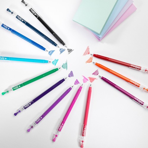 Pilot FriXion Ball Stick Medium Line Colour Pens 6pk Wallet - Assorted