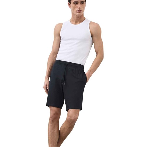 M&S Mens Autograph Cotton Modal Pyjama Shorts, M, Dark Navy